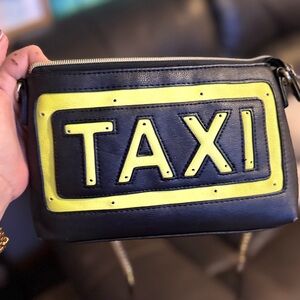 Betsey Johnson Black and Yellow 'TAXI' Crossbody Bag